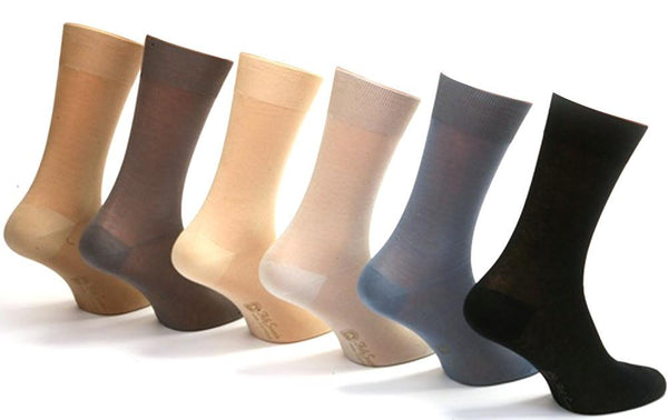 6 100% Mercerized Cotton Socks in Luxury Gift Box Pastel Colours