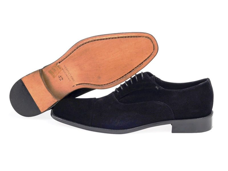 Suede Oxford Black Shoes. Leather Sole.