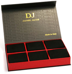 12 100% Mercerized Cotton Socks in Luxury Gift Box Black