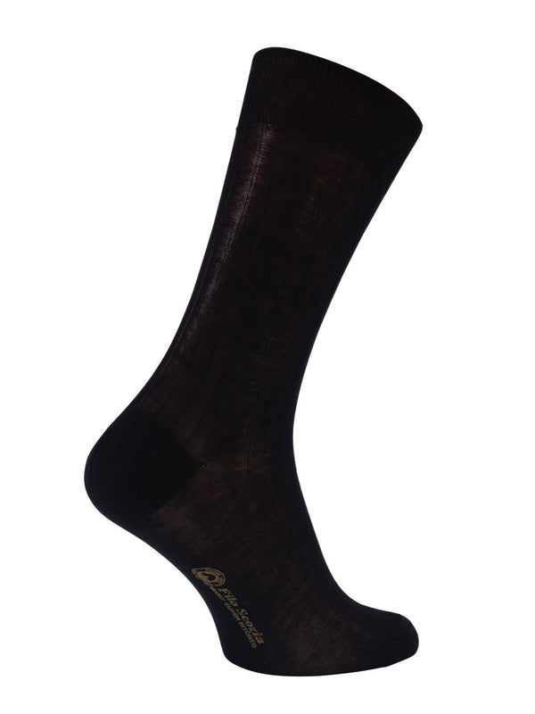 6 100% Mercerized Cotton Socks ,in Luxury Gift Box Black