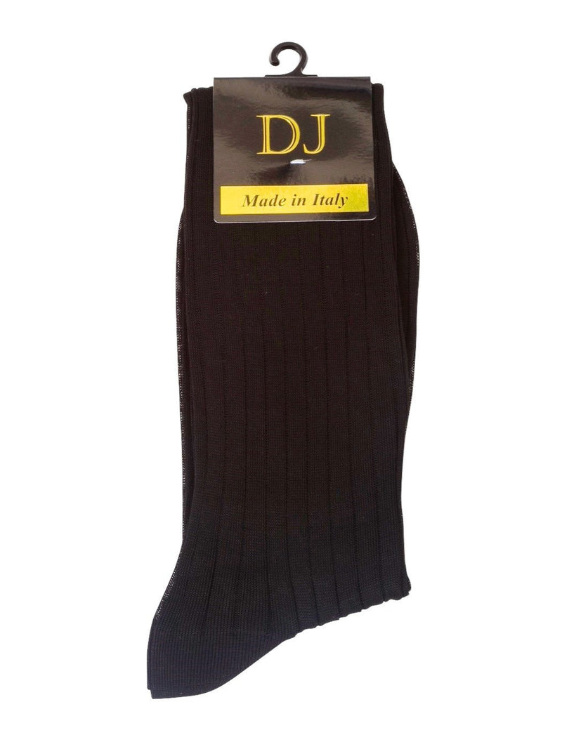 100% Mercerized Cotton Socks  Stripe Design Mid Calf Socks -Navy Colour