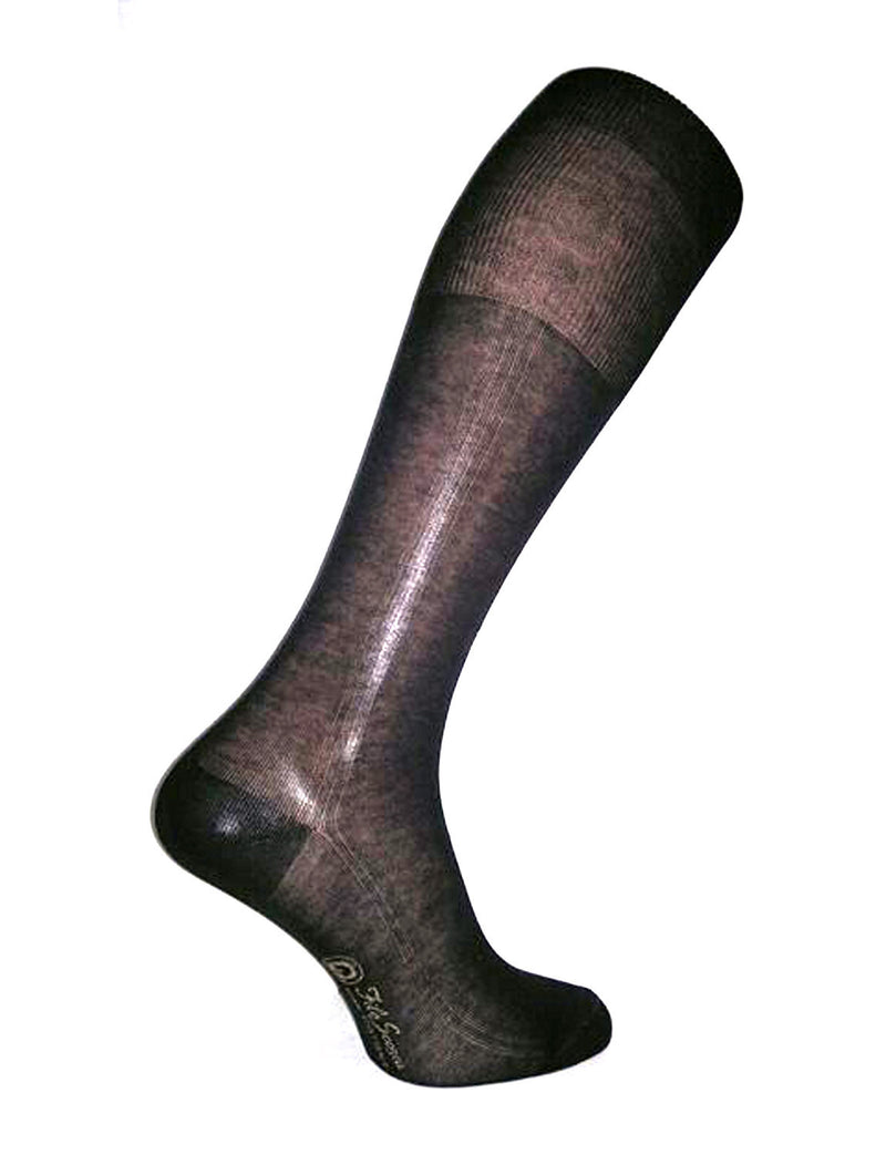 12 100% Mercerized Cotton Knee High Socks in Luxury Gift Box Black