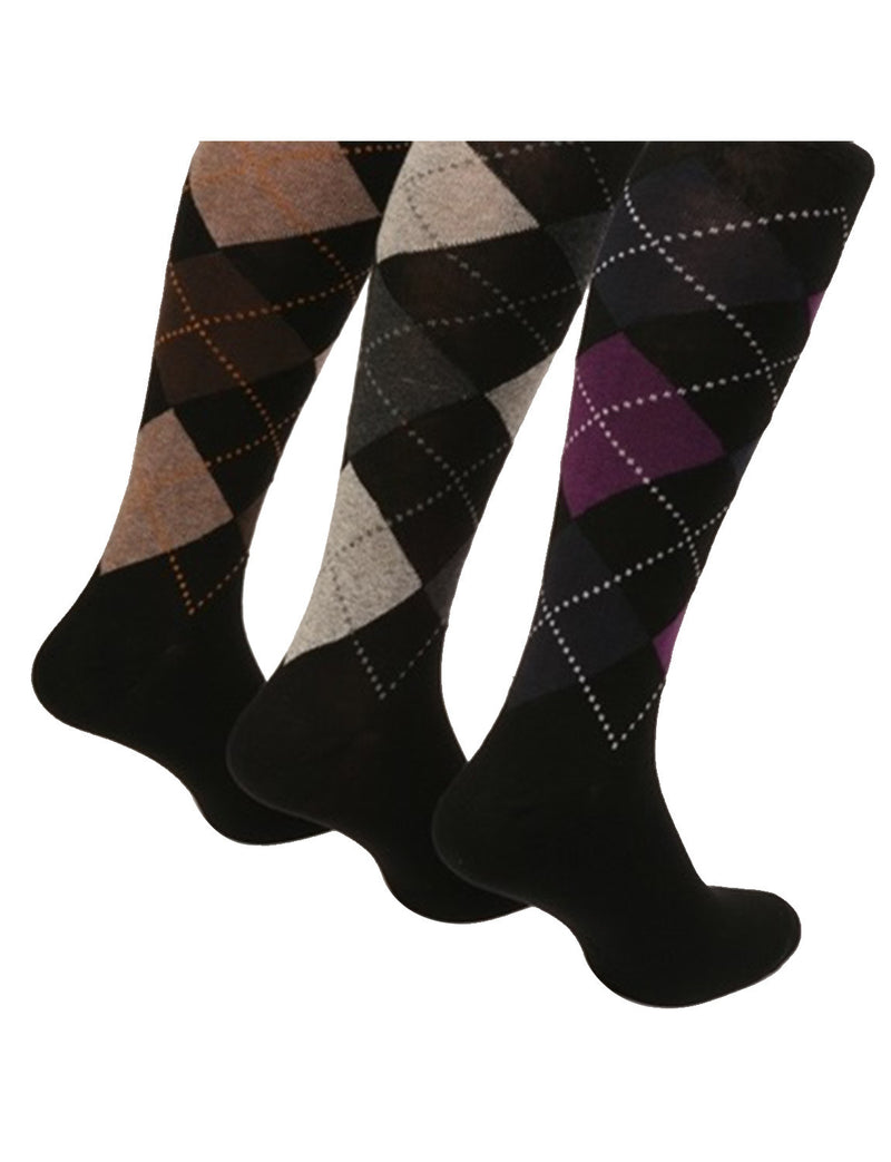 12 Argyle design Knee High Socks In luxury Gift Box