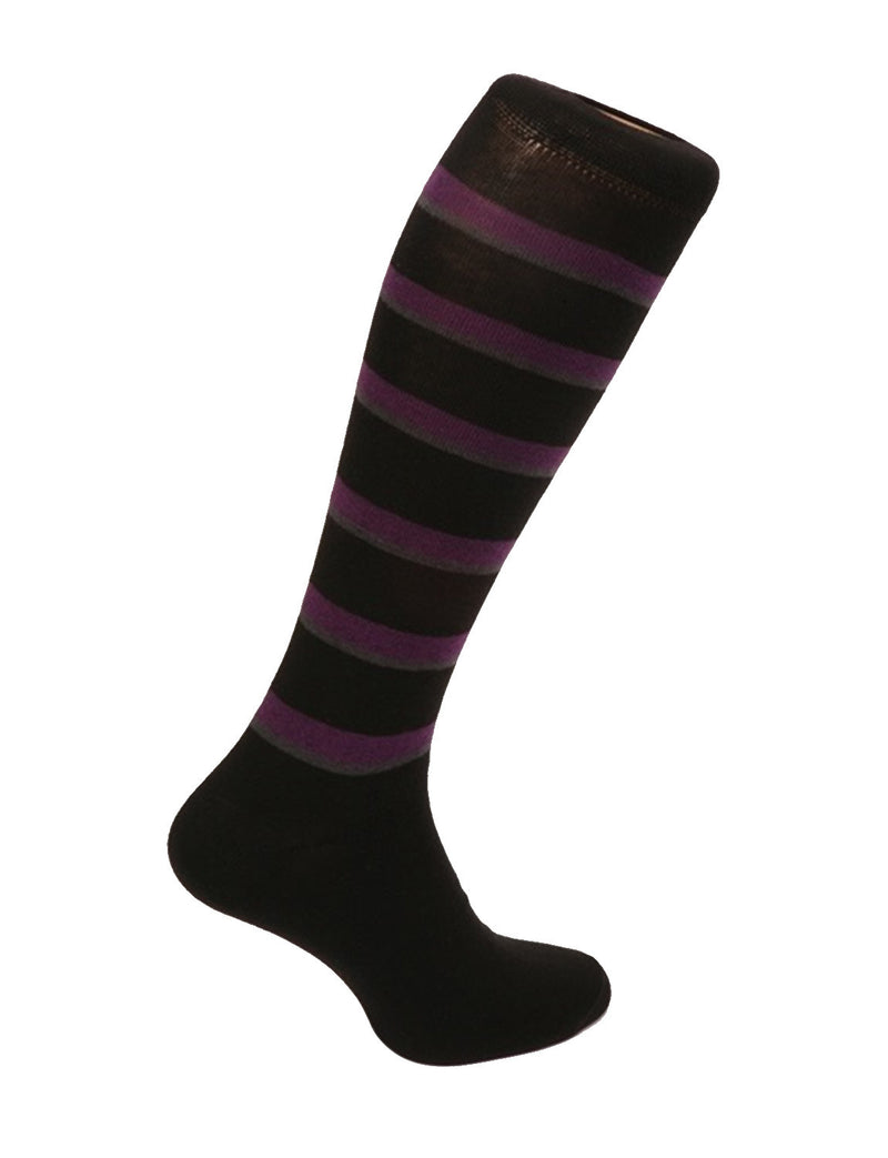 6 Stripe  design Knee High Socks In luxury Gift Box