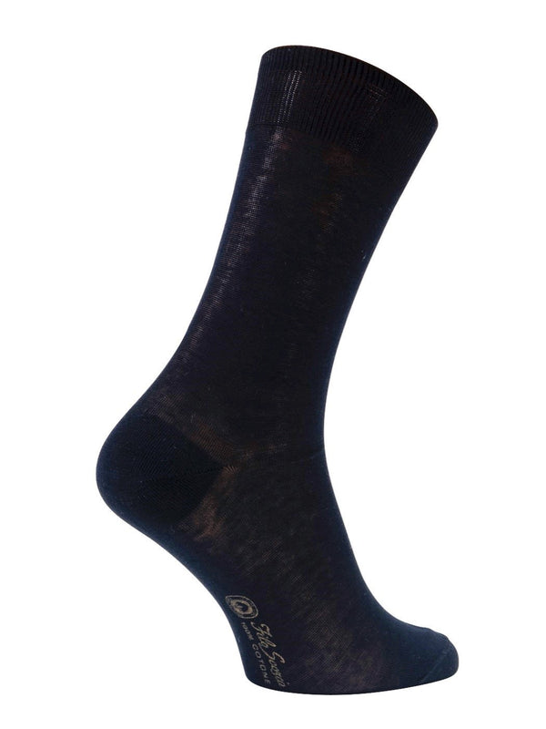 6 100% Mercerized Cotton Socks in Luxury Gift Box Black