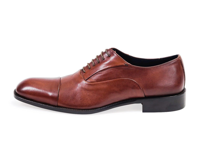 All leather.Smooth Calf Oxford Shoes -Brown
