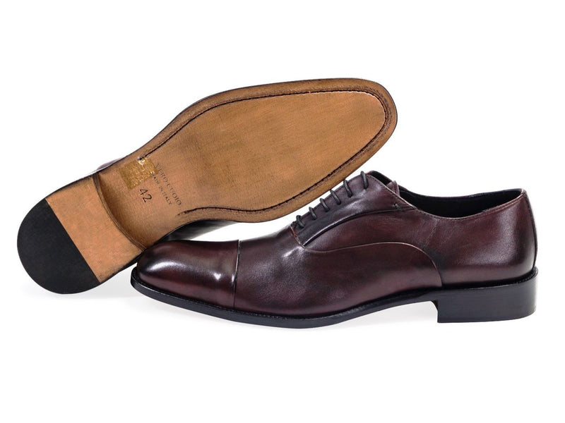 All leather.Smooth Calf Oxford Shoes -Ox Blood Colour