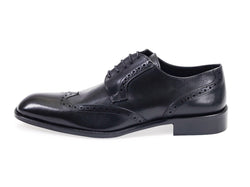Calfskin Oxford Shoe With Brogue Detailing. Black